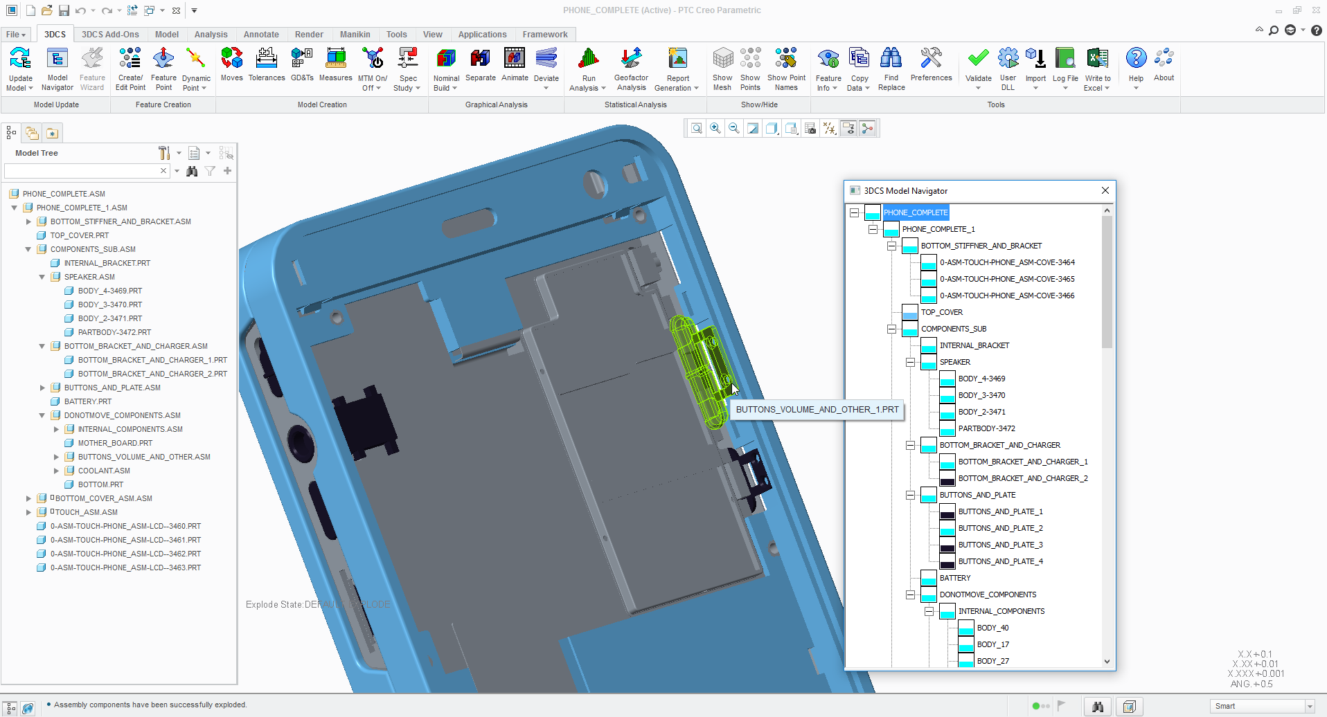 cell phone analysis - 3DCS integrated in PTC Creo Parametric cell phone analysis - 3DCS integrated in PTC Creo Parametric