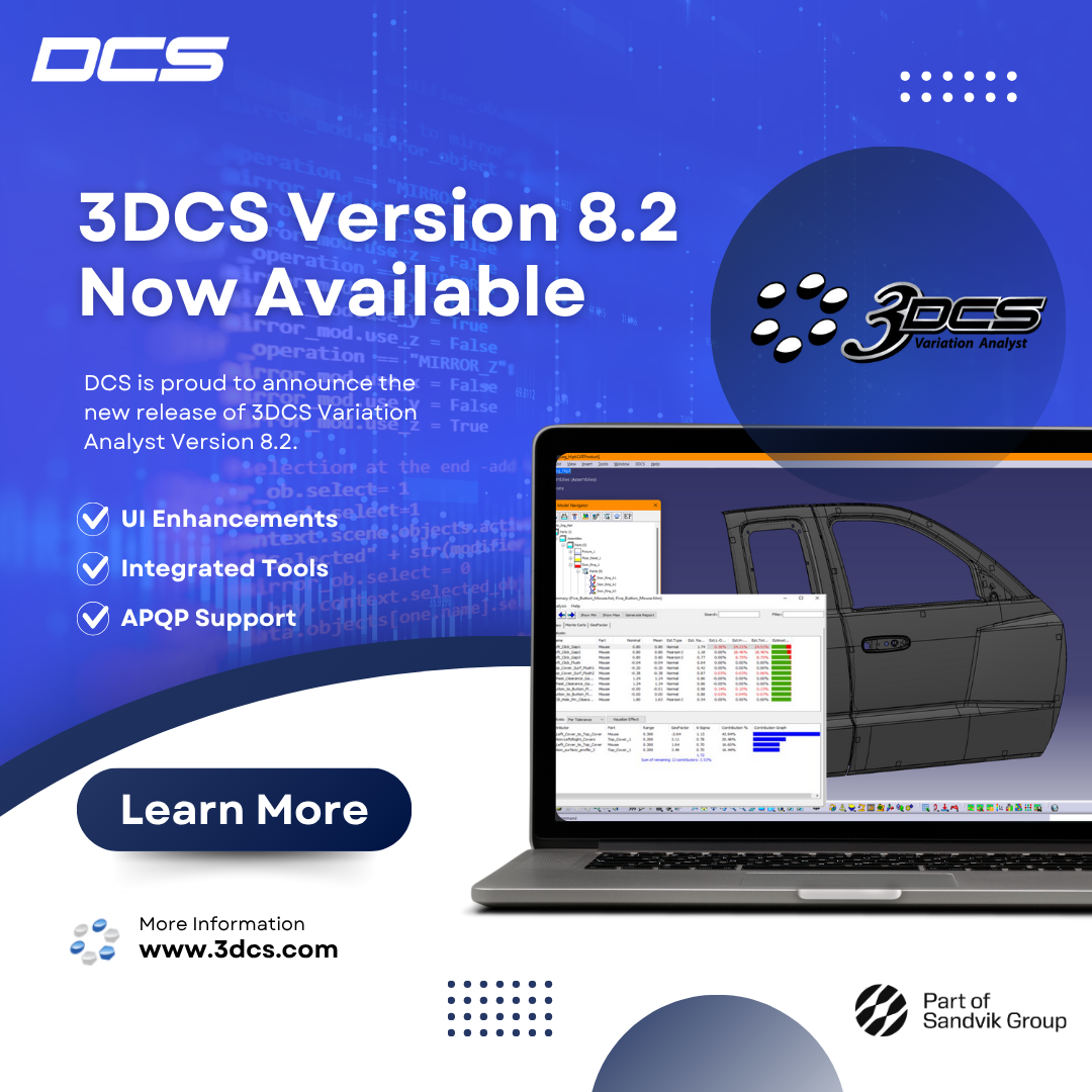 Join DCS this fall for a webinar series to see 3DCS V8.2