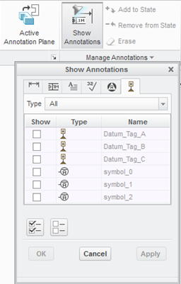 Creo PMI - Show Annotations Creo PMI - Show Annotations