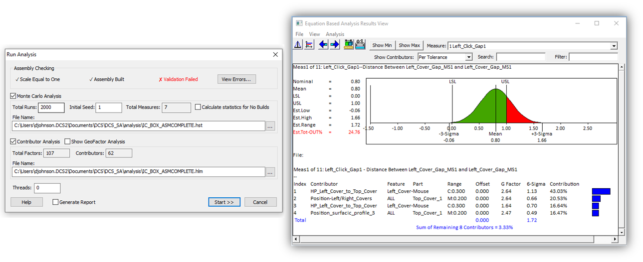 GeoFactor in Monte Carlo Table - 3DCS