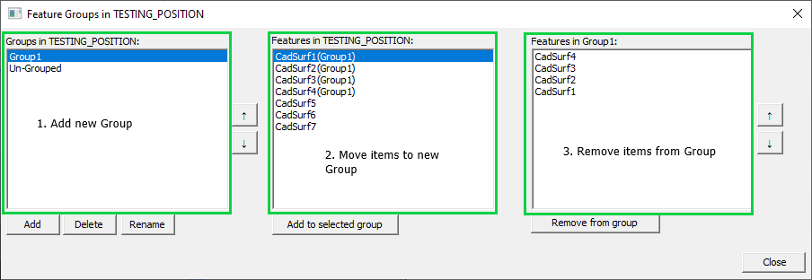 3DCS - Organize Groups